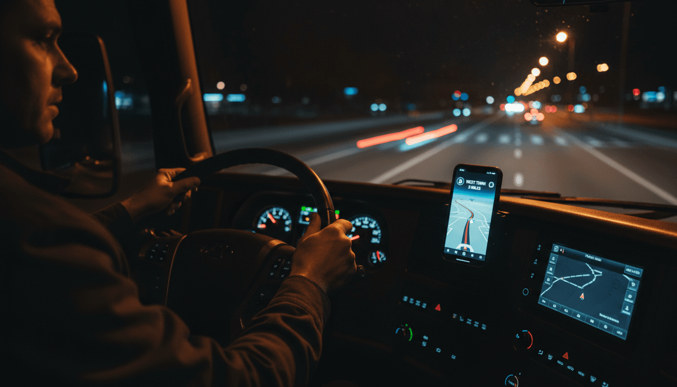 Owner-operator managing dispatch assignments on mobile device