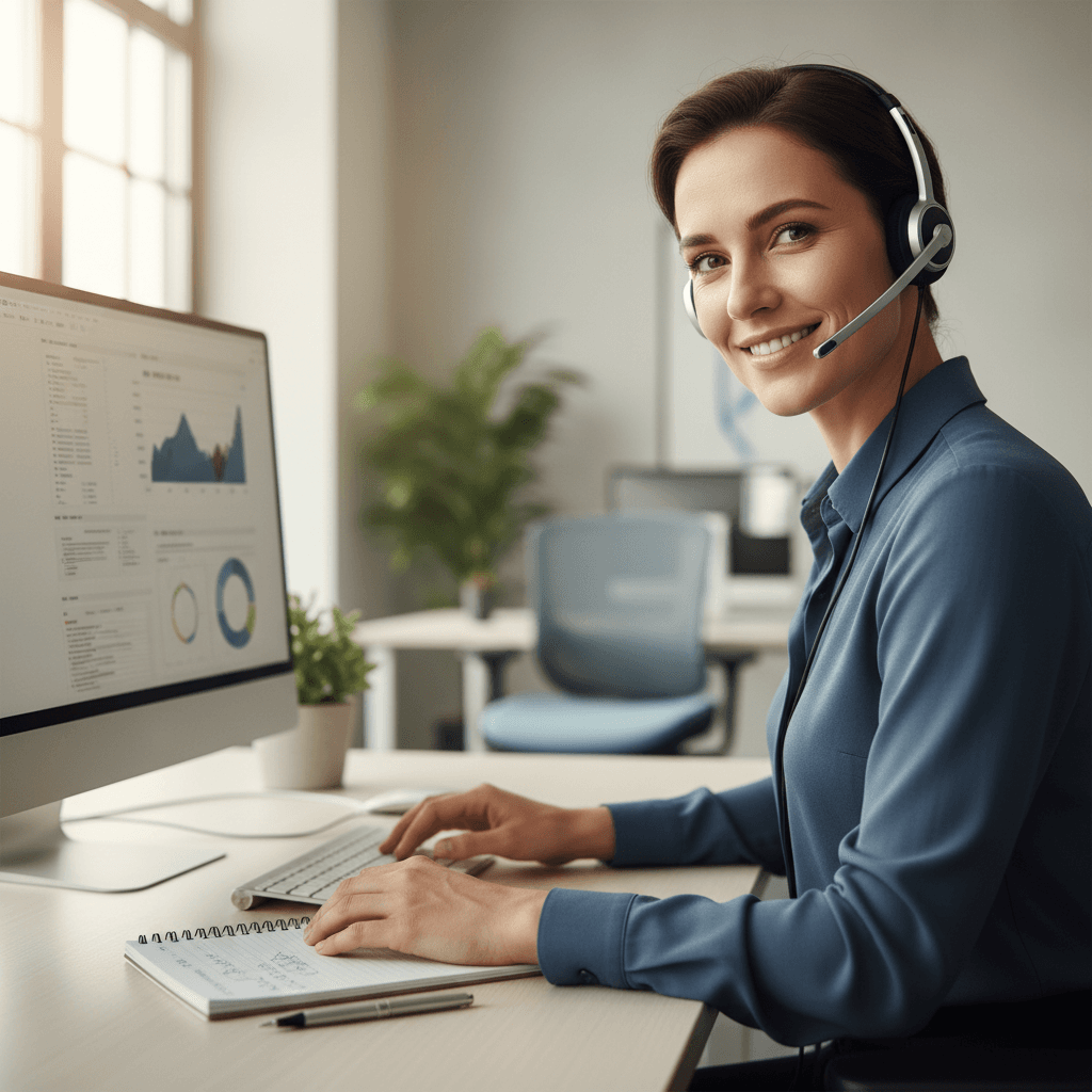 Dispatch support representative assisting a carrier