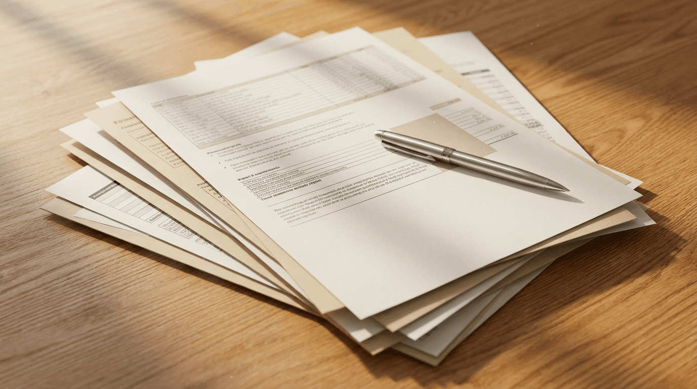 Transparent payment statement and invoice documents